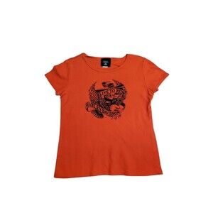 Women's Size Medium Harley Davidson Museum Orange Black Sparkly